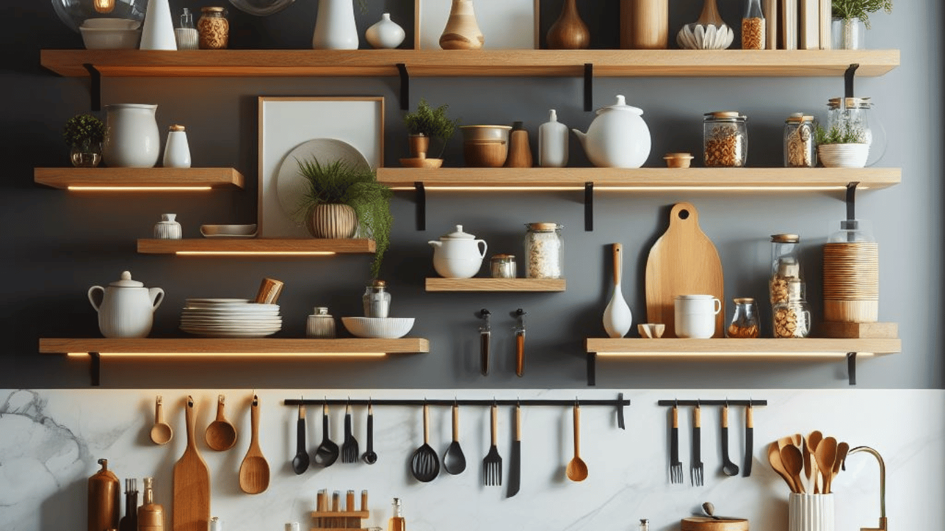 Picture of 10 Stylish Floating Kitchen Shelves Ideas For Small Spaces